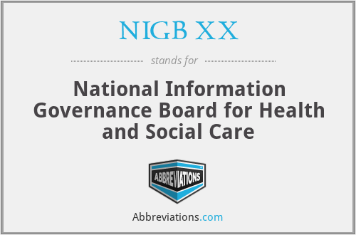 NIGB XX - National Information Governance Board for Health and Social Care